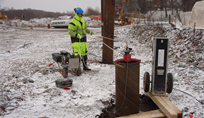 Straightness measurement of thick-walled steel casing piles